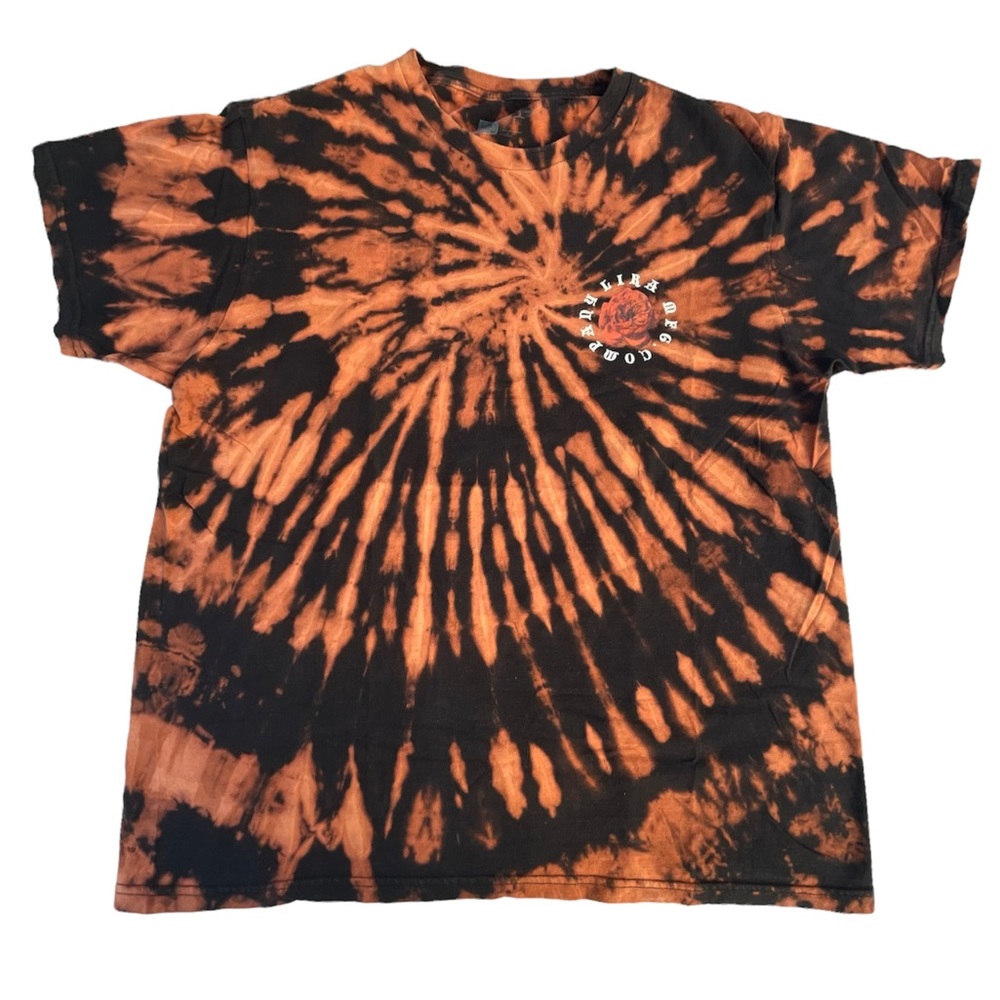 Lira MFG Company Tie Dye Black Orange Graphic Custom T-shirt